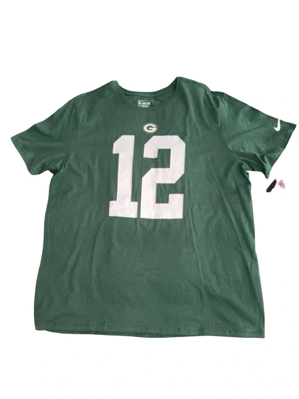 Nike Green Bay Packers #12 Aaron Rodgers T-Shirt NWT Green Size XXL
